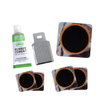 Slime Tube Patch Kit (5 Patches, Rubber Cement & Scuffer)